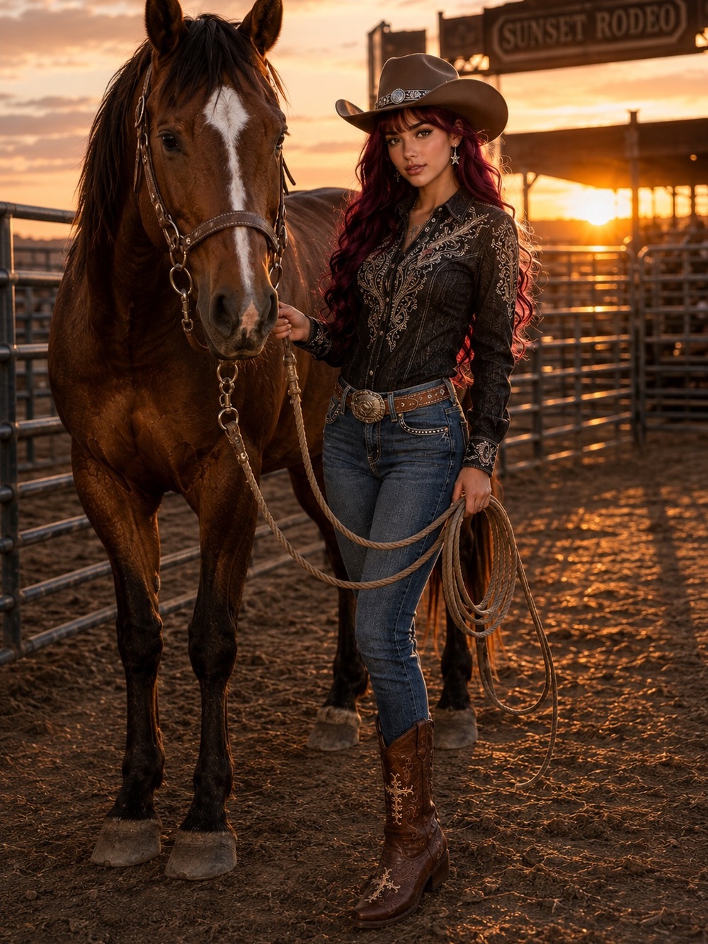 Circle G Brown Embroidered Cowboy Boots for women